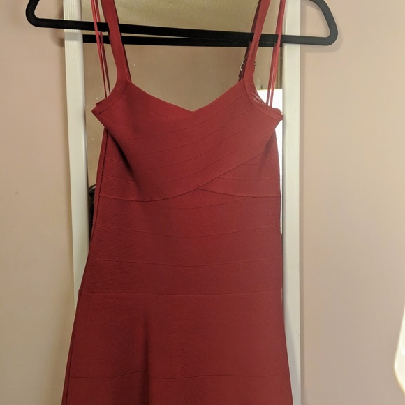 Guess Red Bandage Dress with Peplum Trim - Small - Picture 1 of 5